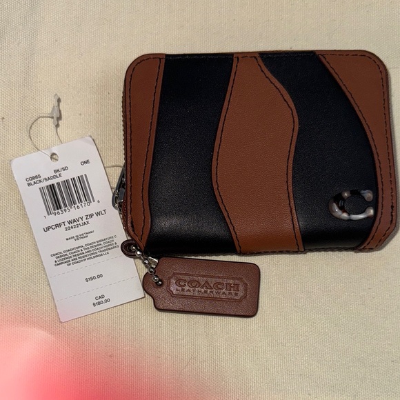 Coach Black and Brown Wave Pattern Wallet - Picture 1 of 12